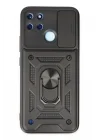 Mey İthalat®  Realme C25Y Kılıf Pars Lens Yüzüklü Silikon - Siyah