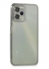 Mey İthalat®  Realme C35 Kılıf  Lensli Silikon - Gümüş