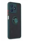 Mey İthalat®  Realme C53 Kılıf Montreal Yüzüklü Silikon Kapak - Yeşil