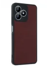Mey İthalat®  Realme Note 50 4G Kılıf Aras Deri Kapak - Bordo