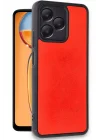 Mey İthalat®  Realme Note 50 4G Kılıf Aras Deri Kapak - Kırmızı