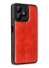 Mey İthalat®  Realme Note 50 4G Kılıf Flip Cover - Kırmızı