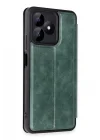 Mey İthalat®  Realme Note 50 4G Kılıf Flip Cover - Koyu Yeşil