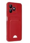 Mey İthalat®  Realme Note 50 4G Kılıf Kelvin Kartvizitli Silikon - Kırmızı