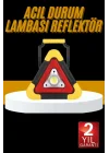Mey İthalat® Reflektör Işıklı Ikaz Lambası Şarjlı Çok Fonksiyonlu Işıklı Üçgen Reflektör
