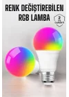 Mey İthalat® Renk Değiştirebilen RGB Işıklı Led Ampul A+Enerji 15 Watt Led Işık