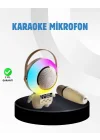 Mey İthalat® Renkli Işıklı Astronot Mini Bluetooth Speaker ve Karaoke Mikrofon