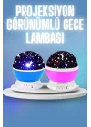 Mey İthalat® Renkli Yıldızlı Gökyüzü Projeksiyon Gece Lambası Pilli ve USB Kablolu