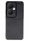 Mey İthalat®   Reno 11F Kılıf Auto Focus Karbon Kapak - Siyah