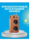 Mey İthalat® Retro Bluetooth Hoparlör Ahşap Görünümlü 5W Çift Stereo Ses