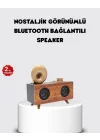 Mey İthalat® Retro Gramofon Tasarımlı Bluetooth Hoparlör – 3D Stereo Ses, 1800 mAh Batarya