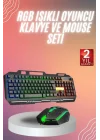 Mey İthalat® RGB Işıklı Gaming  Klavye Q Klavye Mouse Hediyeli