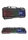 Mey İthalat® RGB Işıklı Gaming  Klavye Q Klavye Mouse Hediyeli
