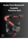 Mey İthalat® RGB Işıklı Katlanabilir Bluetooth 5.3 Kulak Üstü Kulaklık