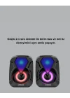 Mey İthalat® RGB Işıklı USB Hoparlör Seti 9W Çıkış Gücü Derin Bas
