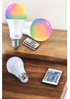 Mey İthalat® RGB Led Lamba Led Işık Ampul Renk Değiştirebilen 100 Watt
