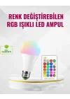Mey İthalat® RGB Uzaktan Kumandalı LED Ampul 16 Renk Dekoratif Aydınlatma