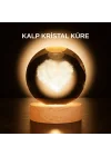 Mey İthalat® Romantik Kalpli Kristal Cam Küre USB’li Işıklı Dekoratif Obje
