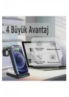 Mey İthalat®  S90 4in1 Kablosuz Şarj Masaüstü Set - Siyah