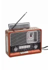 Mey İthalat® Saatli Fenerli Bluetooth Nostaljik Radyo AUX SD USB Girişli Bluetooth Hoparlör