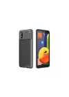 Mey İthalat®  Samsung Galaxy A01 Core Kılıf Auto Focus Karbon Kapak - Siyah