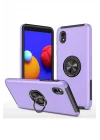 Mey İthalat®  Samsung Galaxy A01 Core Kılıf Elit Yüzüklü Kapak - Mor