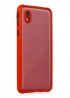 Mey İthalat®  Samsung Galaxy A01 Core Kılıf Miami Şeffaf Silikon - Kırmızı