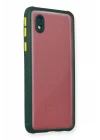 Mey İthalat®  Samsung Galaxy A01 Core Kılıf Miami Şeffaf Silikon - Koyu Yeşil