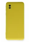 Mey İthalat®  Samsung Galaxy A01 Core Kılıf Nano içi Kadife Silikon - Sarı