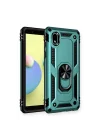 Mey İthalat®  Samsung Galaxy A01 Core Kılıf Sofya Yüzüklü Silikon Kapak - Yeşil