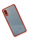 Mey İthalat®  Samsung Galaxy A02 Kılıf Miami Şeffaf Silikon - Kırmızı