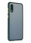 Mey İthalat®  Samsung Galaxy A02 Kılıf Miami Şeffaf Silikon - Koyu Yeşil