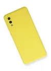 Mey İthalat®  Samsung Galaxy A02 Kılıf Nano içi Kadife Silikon - Sarı