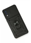 Mey İthalat®  Samsung Galaxy A02 Kılıf Pars Lens Yüzüklü Silikon - Siyah