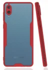 Mey İthalat®  Samsung Galaxy A02 Kılıf Platin Silikon - Kırmızı