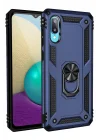 Mey İthalat®  Samsung Galaxy A02 Kılıf Sofya Yüzüklü Silikon Kapak - Lacivert