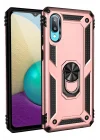 Mey İthalat®  Samsung Galaxy A02 Kılıf Sofya Yüzüklü Silikon Kapak - Rose