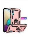 Mey İthalat®  Samsung Galaxy A02 Kılıf Sofya Yüzüklü Silikon Kapak - Rose