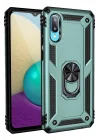 Mey İthalat®  Samsung Galaxy A02 Kılıf Sofya Yüzüklü Silikon Kapak - Yeşil