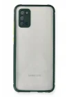 Mey İthalat®  Samsung Galaxy A02S Kılıf Miami Şeffaf Silikon - Koyu Yeşil