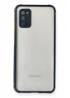 Mey İthalat®  Samsung Galaxy A02S Kılıf Miami Şeffaf Silikon - Lacivert