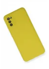 Mey İthalat®  Samsung Galaxy A02S Kılıf Nano içi Kadife Silikon - Sarı
