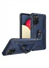 Mey İthalat®  Samsung Galaxy A02S Kılıf Sofya Yüzüklü Silikon Kapak - Lacivert