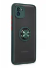 Mey İthalat®  Samsung Galaxy A03 Kılıf Montreal Yüzüklü Silikon Kapak - Yeşil
