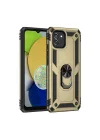 Mey İthalat®  Samsung Galaxy A03 Kılıf Sofya Yüzüklü Silikon Kapak - Gold