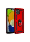 Mey İthalat®  Samsung Galaxy A03 Kılıf Sofya Yüzüklü Silikon Kapak - Kırmızı