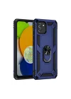 Mey İthalat®  Samsung Galaxy A03 Kılıf Sofya Yüzüklü Silikon Kapak - Lacivert