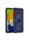 Mey İthalat®  Samsung Galaxy A03 Kılıf Sofya Yüzüklü Silikon Kapak - Lacivert