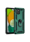 Mey İthalat®  Samsung Galaxy A03 Kılıf Sofya Yüzüklü Silikon Kapak - Yeşil