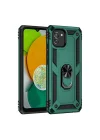 Mey İthalat®  Samsung Galaxy A03 Kılıf Sofya Yüzüklü Silikon Kapak - Yeşil